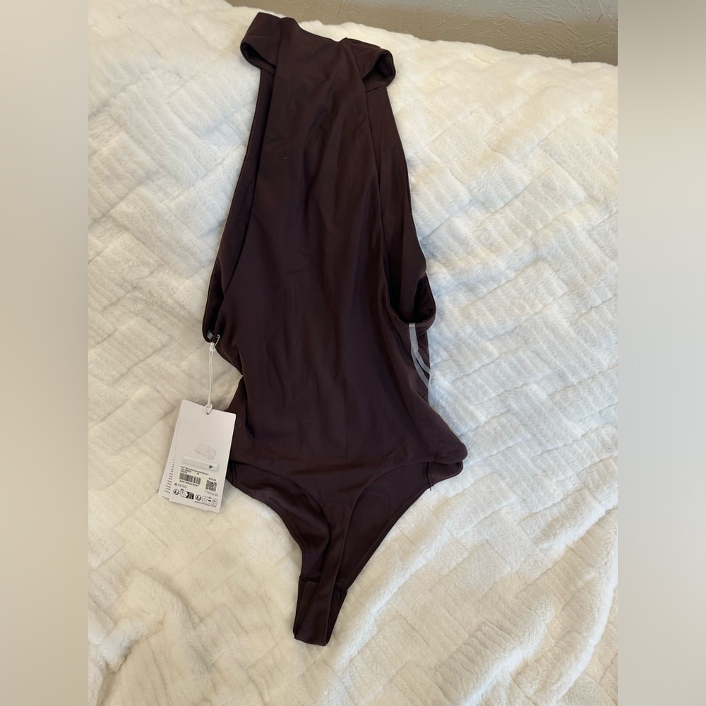 Lululemon Nulu mock neck bodysuit, dark brown. new with tags!! Size medium $50